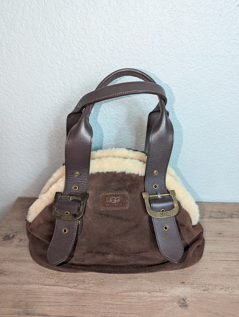 Vintage UGG Australia Suede & Shearling Satchel Doctor Bag -